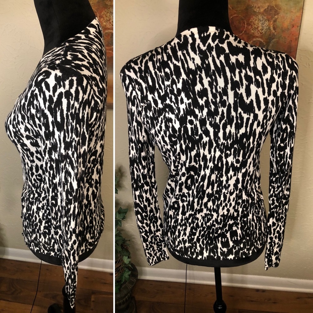 Premise Leopard Print Button Front Cardigan Small - image 6